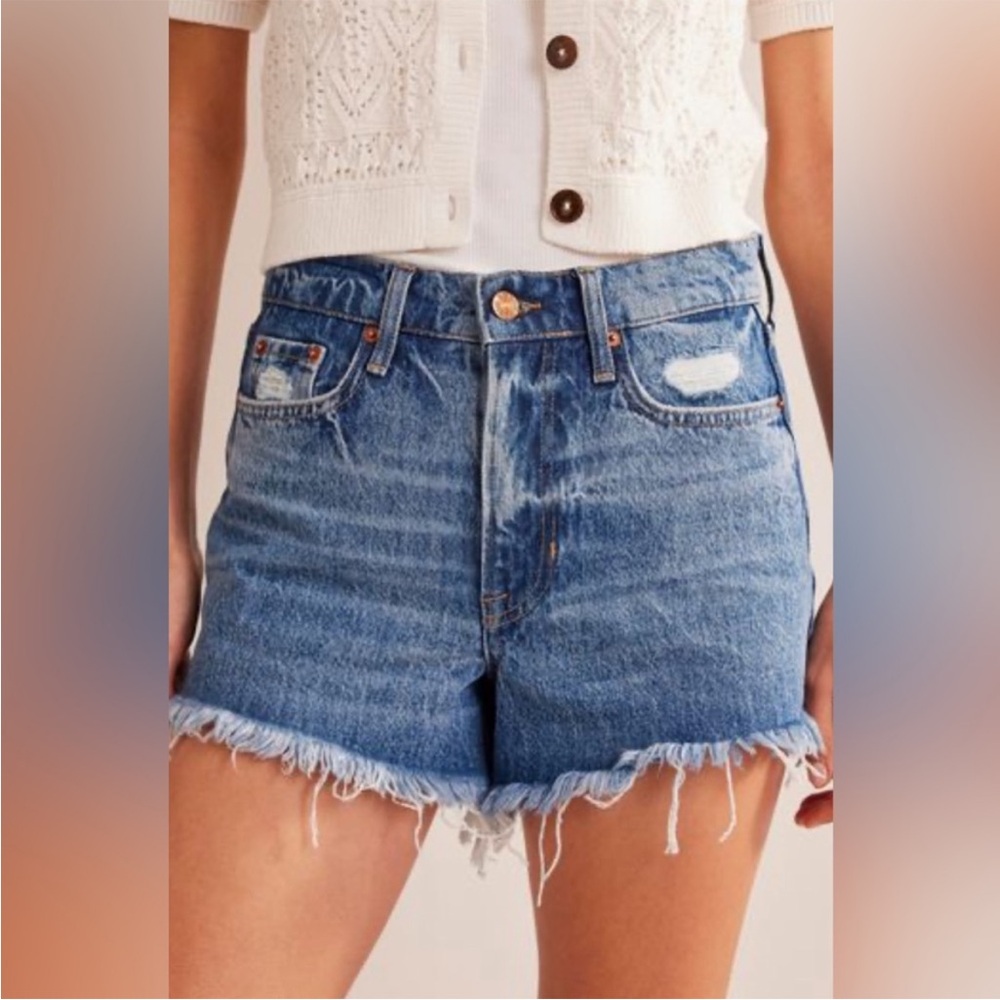 NWT Boden Jean Shorts High-Waisted Frayed size 29 non stretch